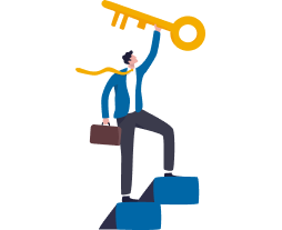 Illustration of a financial professional finding a new business opportunity