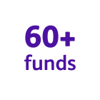 A graphic highlighting 60+ funds.