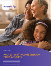 The cover of the Protective Income Creator fixed annuity product guide.