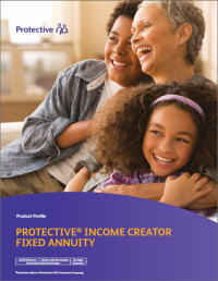 The cover of the Protective Income Creator fixed annuity product guide.