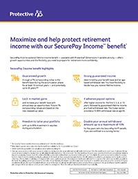 Cover of SecurePay Income flyer.