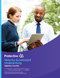 Cover of Velocity Accelerated Underwriting Eligibility Checklist.