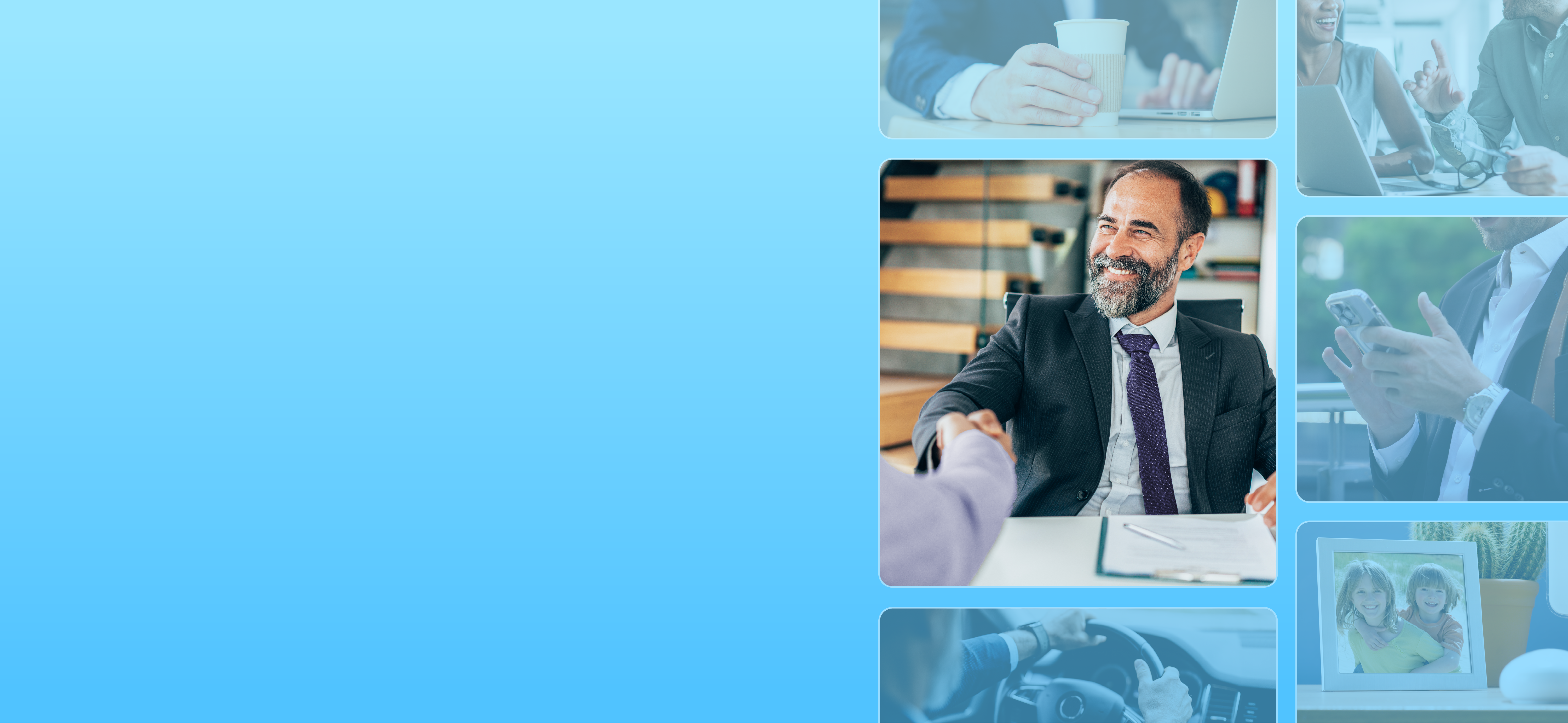 Collage of financial professionals helping clients meet their protection needs.