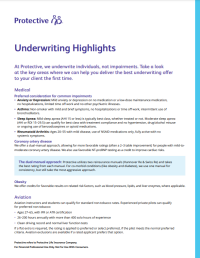 Cover of Underwriting Highlights Flyer