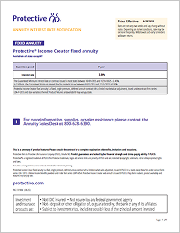 Cover of current guaranteed minimum interest rate flyer.