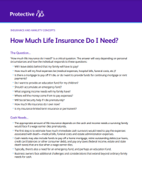 Cover of the Protective insurance needs client brochure